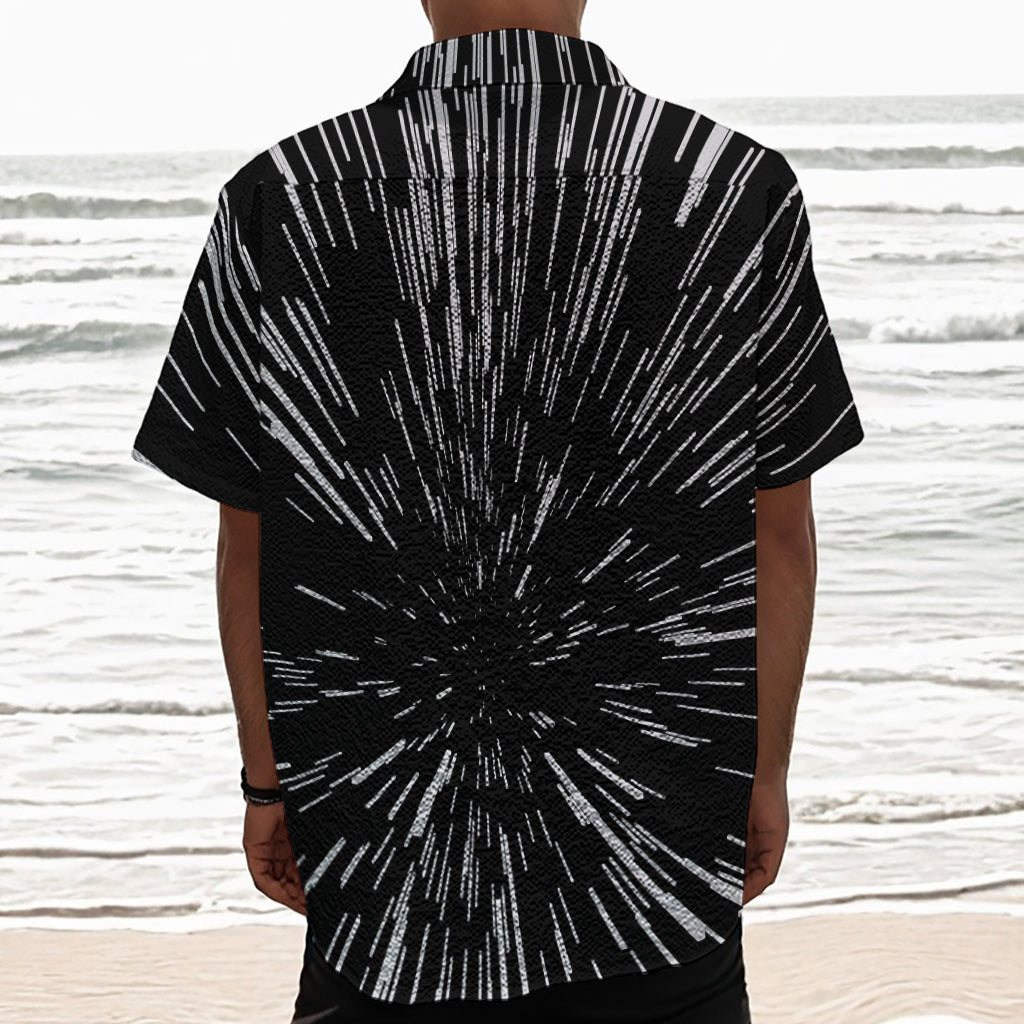 Black And White Lightspeed Print Textured Short Sleeve Shirt