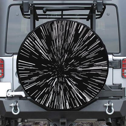 Black And White Lightspeed Print Tire Cover