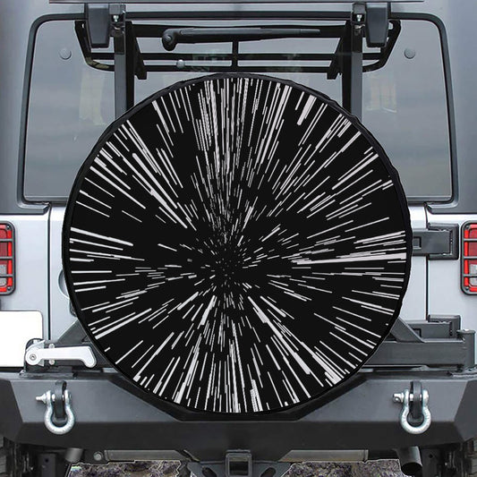 Black And White Lightspeed Print Tire Cover