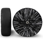 Black And White Lightspeed Print Tire Cover With Camera Hole