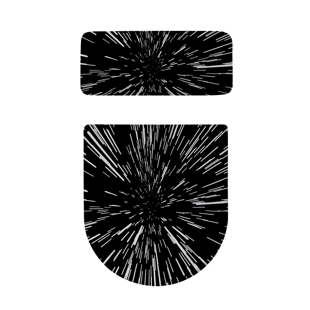 Black And White Lightspeed Print Toilet Lid And Tank Cover Set