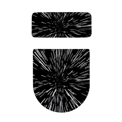 Black And White Lightspeed Print Toilet Lid And Tank Cover Set