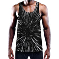 Black And White Lightspeed Print Men's Workout Tank Top