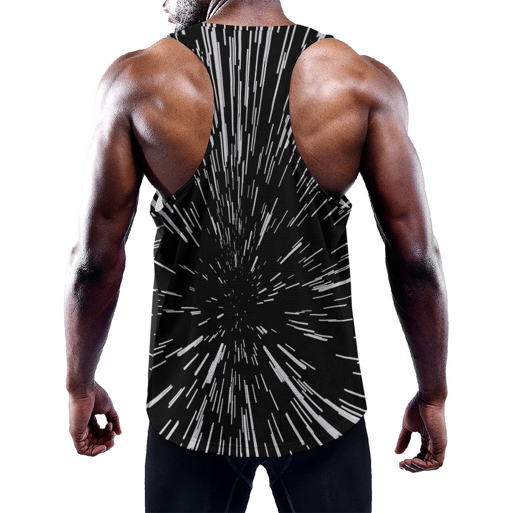 Black And White Lightspeed Print Training Tank Top