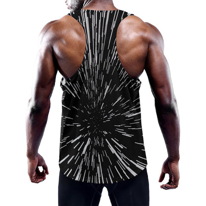 Black And White Lightspeed Print Training Tank Top