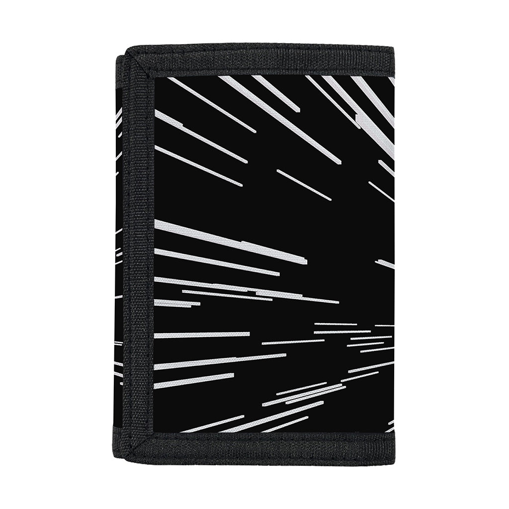 Black And White Lightspeed Print Trifold Wallet
