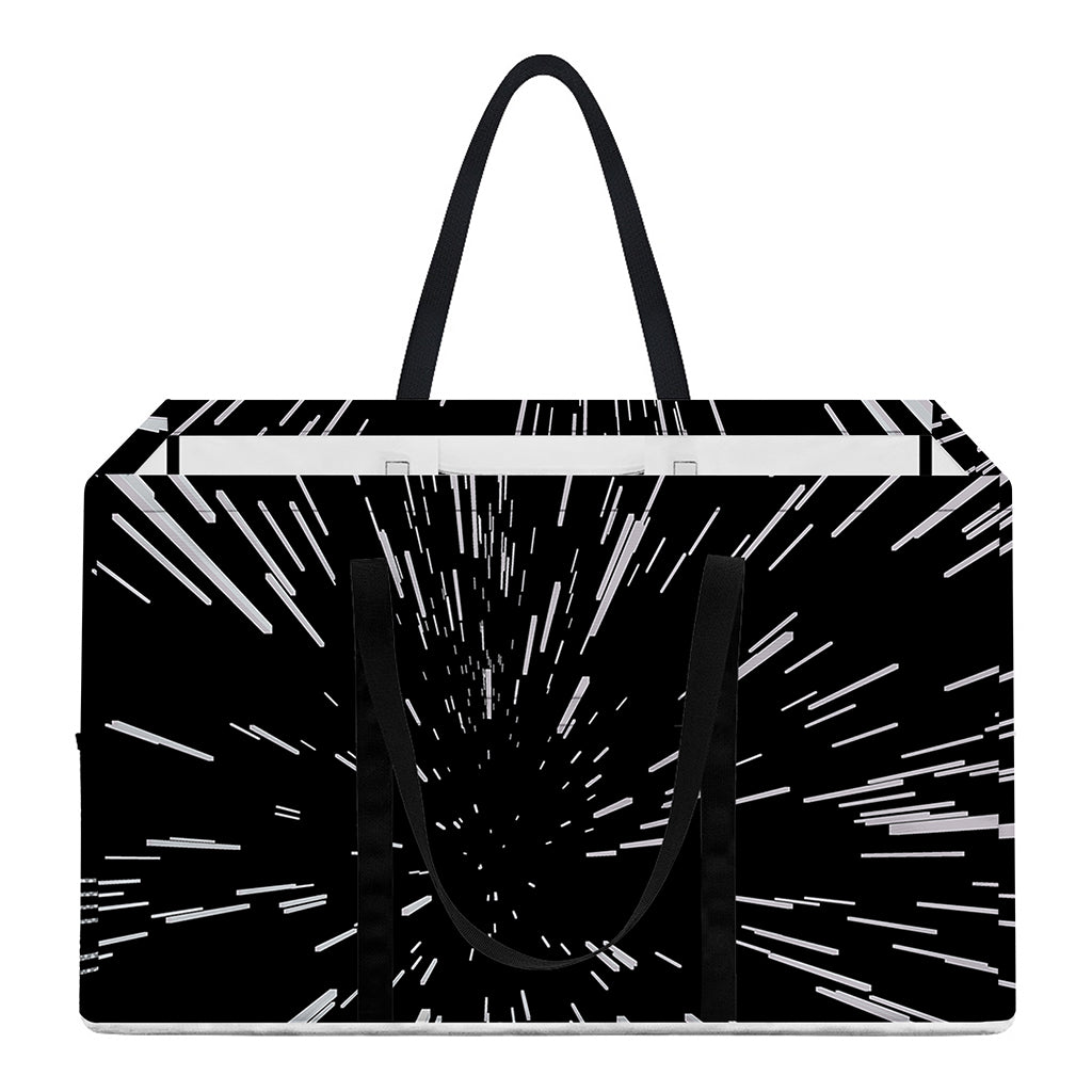 Black And White Lightspeed Print Utility Tote Bag