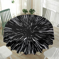 Black And White Lightspeed Print Waterproof Round Tablecloth