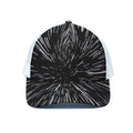 Black And White Lightspeed Print White Mesh Trucker Hat