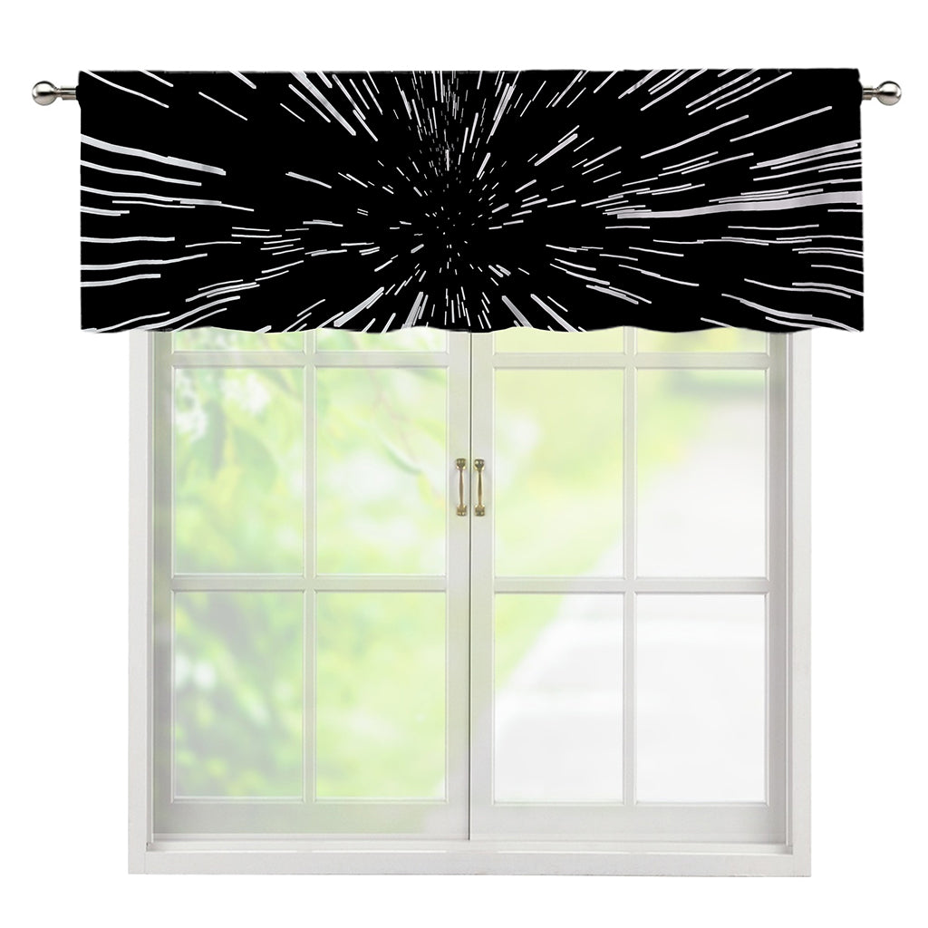 Black And White Lightspeed Print Window Valance