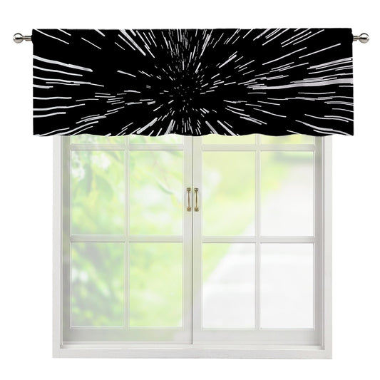 Black And White Lightspeed Print Window Valance