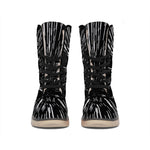 Black And White Lightspeed Print Winter Boots