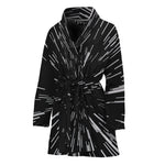 Black And White Lightspeed Print Women's Bathrobe