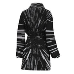 Black And White Lightspeed Print Women's Bathrobe
