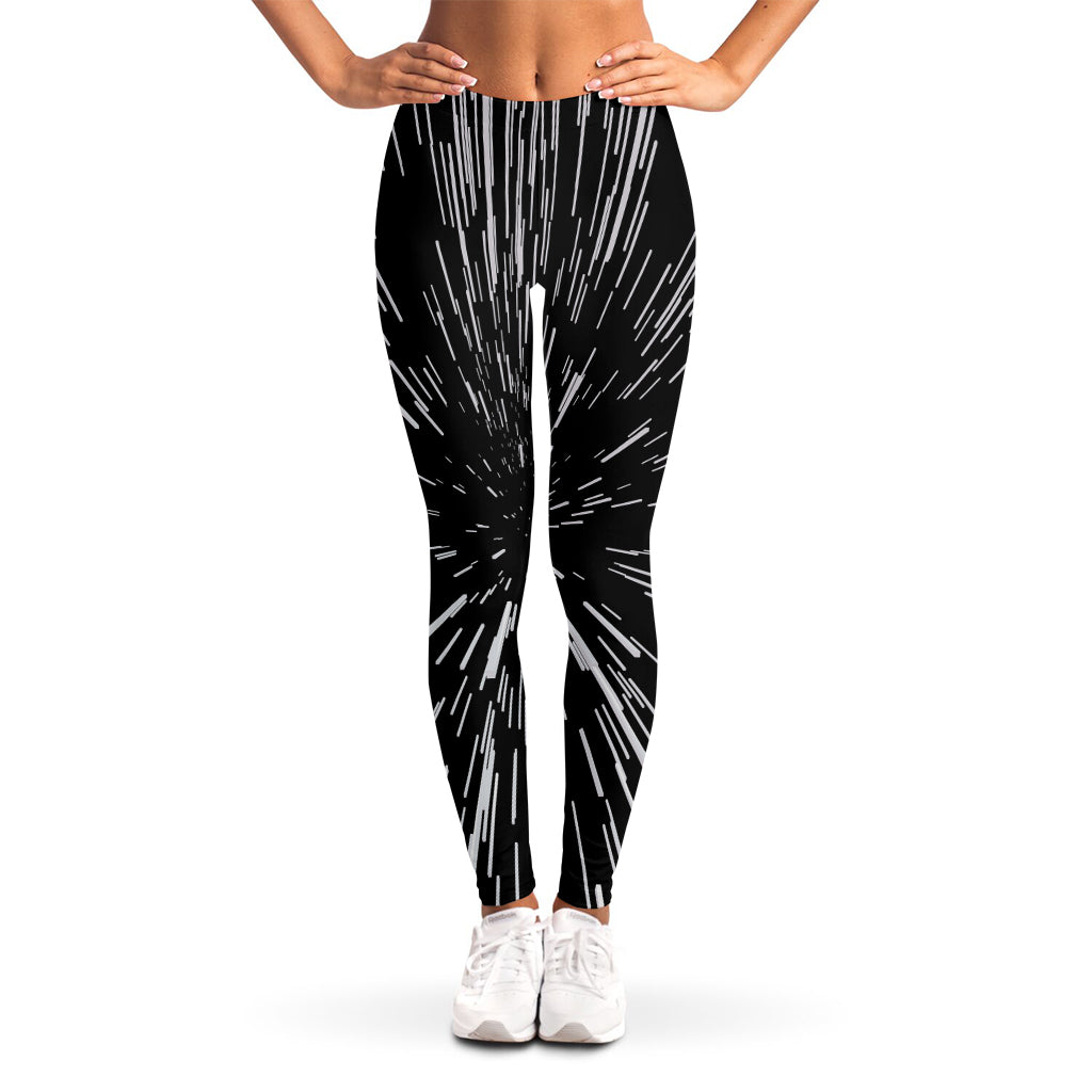 Black And White Lightspeed Print Women's Leggings