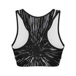 Black And White Lightspeed Print Women's Sports Bra