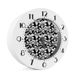 Black And White Lily Pattern Print Alarm Clock