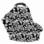 Black And White Lily Pattern Print Baby Seat Cover