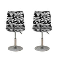 Black And White Lily Pattern Print Bar Stool Covers