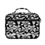 Black And White Lily Pattern Print Briefcase Bible Bag