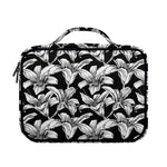 Black And White Lily Pattern Print Briefcase Bible Bag