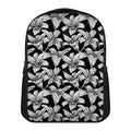 Black And White Lily Pattern Print Casual Backpack