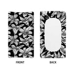 Black And White Lily Pattern Print Changing Pad Cover
