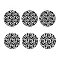 Black And White Lily Pattern Print Coaster Set
