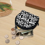Black And White Lily Pattern Print Coin Purse
