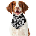 Black And White Lily Pattern Print Dog Bandana