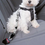 Black And White Lily Pattern Print Dog Seat Belt