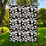 Black And White Lily Pattern Print Garden Flag