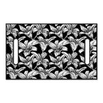 Black And White Lily Pattern Print Golf Cart Seat Cover