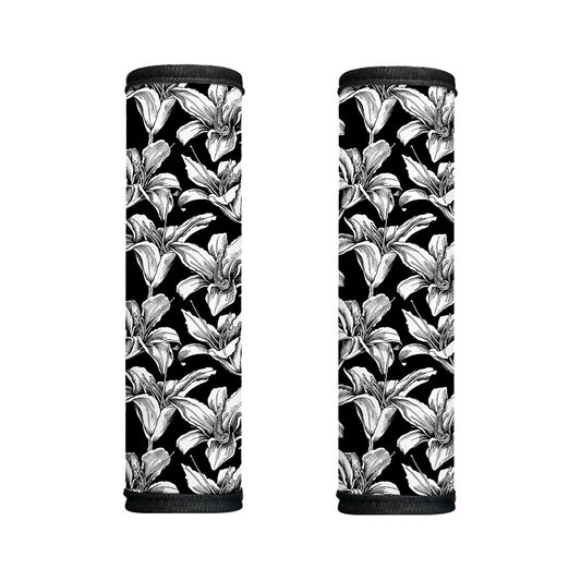 Black And White Lily Pattern Print Handle Covers