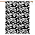 Black And White Lily Pattern Print House Flag