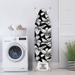 Black And White Lily Pattern Print Ironing Board Cover