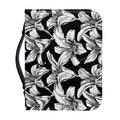 Black And White Lily Pattern Print Leather Bible Cover