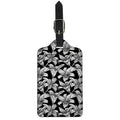Black And White Lily Pattern Print Luggage Tag