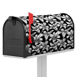 Black And White Lily Pattern Print Mailbox Cover