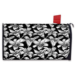 Black And White Lily Pattern Print Mailbox Cover