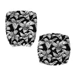 Black And White Lily Pattern Print Office Chair Cover