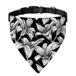 Black And White Lily Pattern Print Over The Collar Dog Bandana