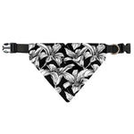 Black And White Lily Pattern Print Over The Collar Dog Bandana