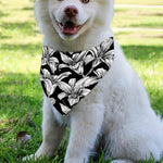 Black And White Lily Pattern Print Over The Collar Dog Bandana