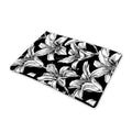 Black And White Lily Pattern Print Pet Cooling Mat Cover