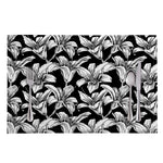 Black And White Lily Pattern Print Placemat
