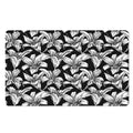 Black And White Lily Pattern Print Polyester Doormat