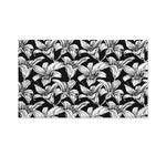 Black And White Lily Pattern Print Polyester Flag