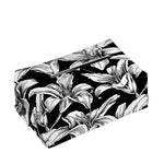Black And White Lily Pattern Print Rectangle Tissue Box Cover