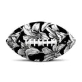 Black And White Lily Pattern Print Rugby Ball